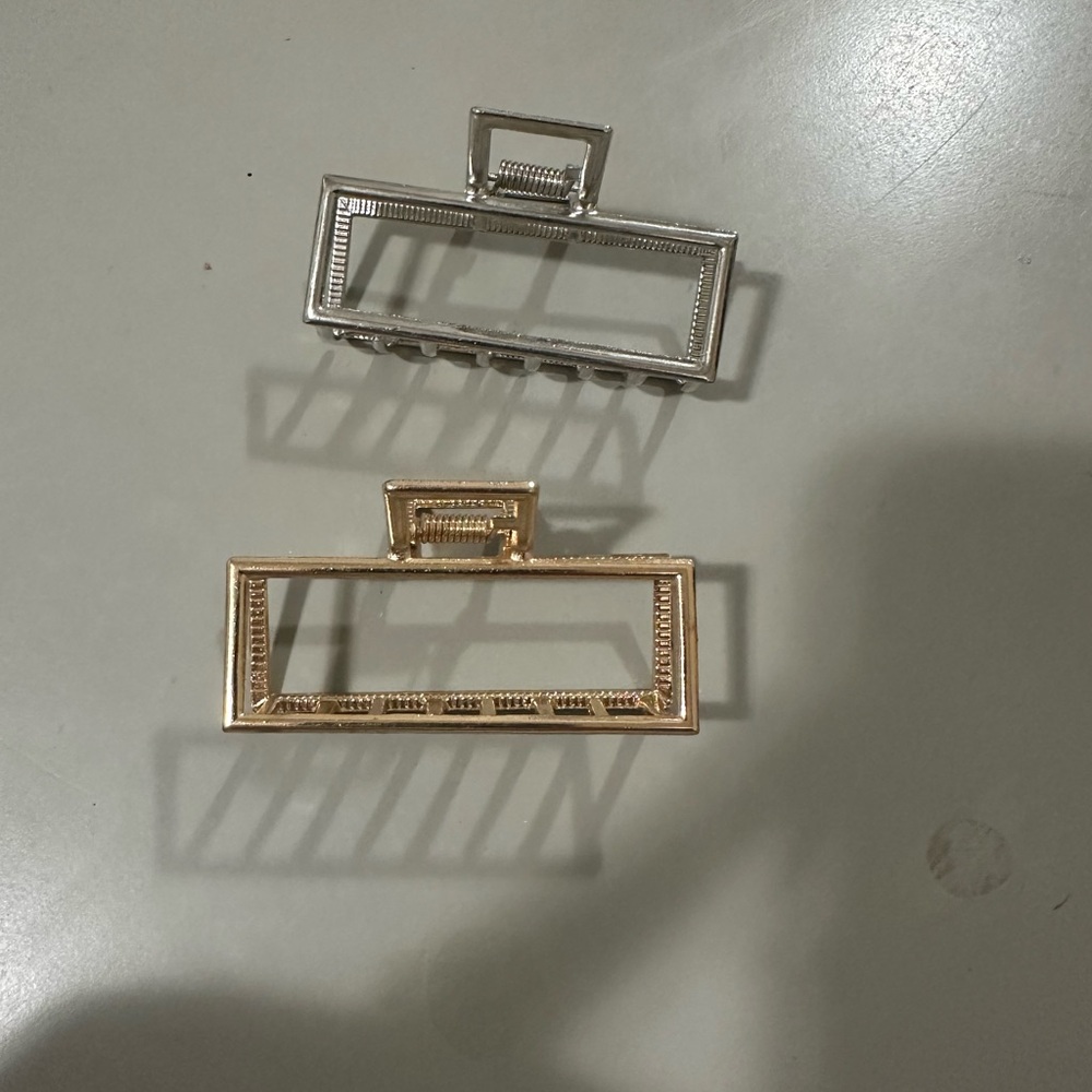 Gold and Silver Hair Claw Clip Set